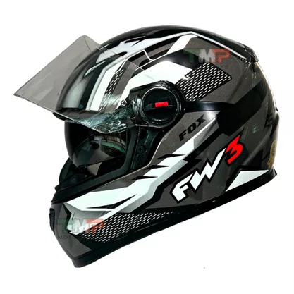Capacete Gtx Fox Com óculos Grafite Brilhante Tamanho 56 Fw3