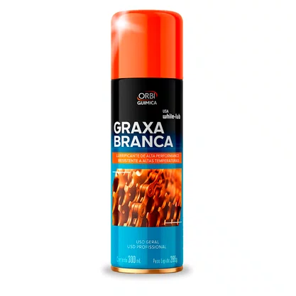 Graxa Branca Lubrificante Spray Alta performance 300ml Orbi Quimica