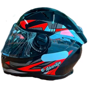 Capacete Infantil Modelo Adventure Tamanho 54 Preto com Vermelho EBF