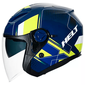 Capacete New City Aberto Com Oculos Verde / Azul Tamanho 62 HELT