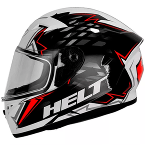 Capacete Polar Race Brake Preto / Vermelho e Branco Tamanho 62 HELT