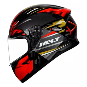 Capacete Polar Race Ranger Preto / Vermelho e Dourado Tamanho 62 HELT