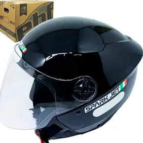 Capacete Spark Jet Solid Tamanho 58 Preto Modelo Aberto EBF