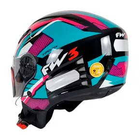 Capacete X-open Up Com Óculos Azul Tiffany Tamanho 56 Fw3
