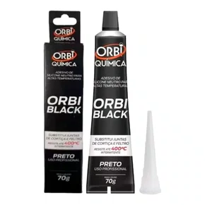 Cola Silicone Orbiblack Neutro Alta Temperatura 70g Orbi Quimica