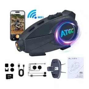 Fone Ouvido para Capacete Sem Fio Bluetooth Com Camera Modelo Original Atec