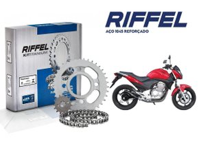 Kit  de relação / kit de Tração Cb300 aço 1045 Riffel