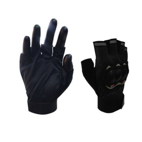 Luva Sport Meio Dedo (G) Preta c/protetor - MOTRIZ COLINA