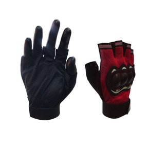 Luva Sport Meio Dedo (G) Vermelha c/protetor - MOTRIZ COLINA