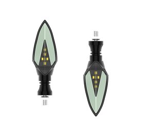 Pisca Led Seta Pto/yellow Sequencial (par) Modelo Original Stallion