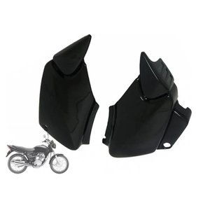 Par de Tampa Lateral Fan 125 2005 até 2008 Preto Injetado Melc