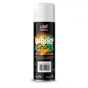 Tinta Spray de Uso geral Branco Brilhante 340ml Orbi Quimica