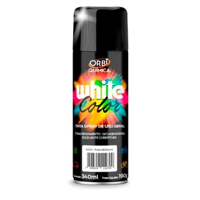 Tinta Spray de Uso Geral Preto Brilhante 340ml Orbi Quimica