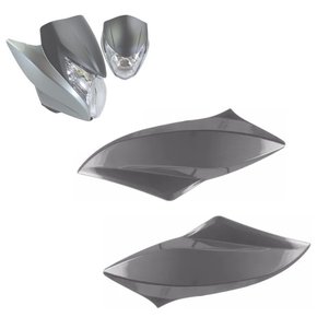 Carenagem Lateral do Farol Visor Dianteiro / Bananinha Cg150 Titan 150 2011 Cinza Melc