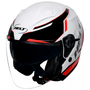 Capacete City Smart Aberto Com Oculos Branco / Preto Tamanho 60 HELT