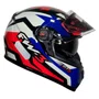 Capacete Gtx Super Com Óculos Vermelho com azul e branco Tamanho 56 Fw3