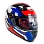 Capacete Gtx Super Com Óculos Vermelho com azul e branco Tamanho 56 Fw3